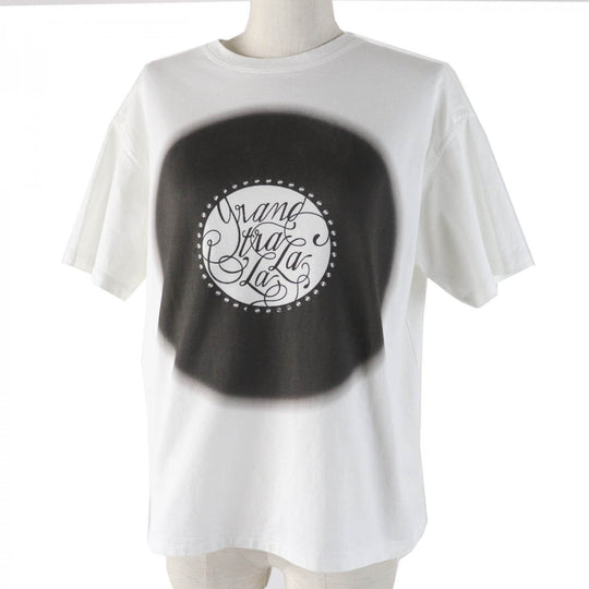 HERMES Short sleeve T-shirt 2E4618DU Main: 100% cotton White black Grand Tralala Women 38 Used Authentic
