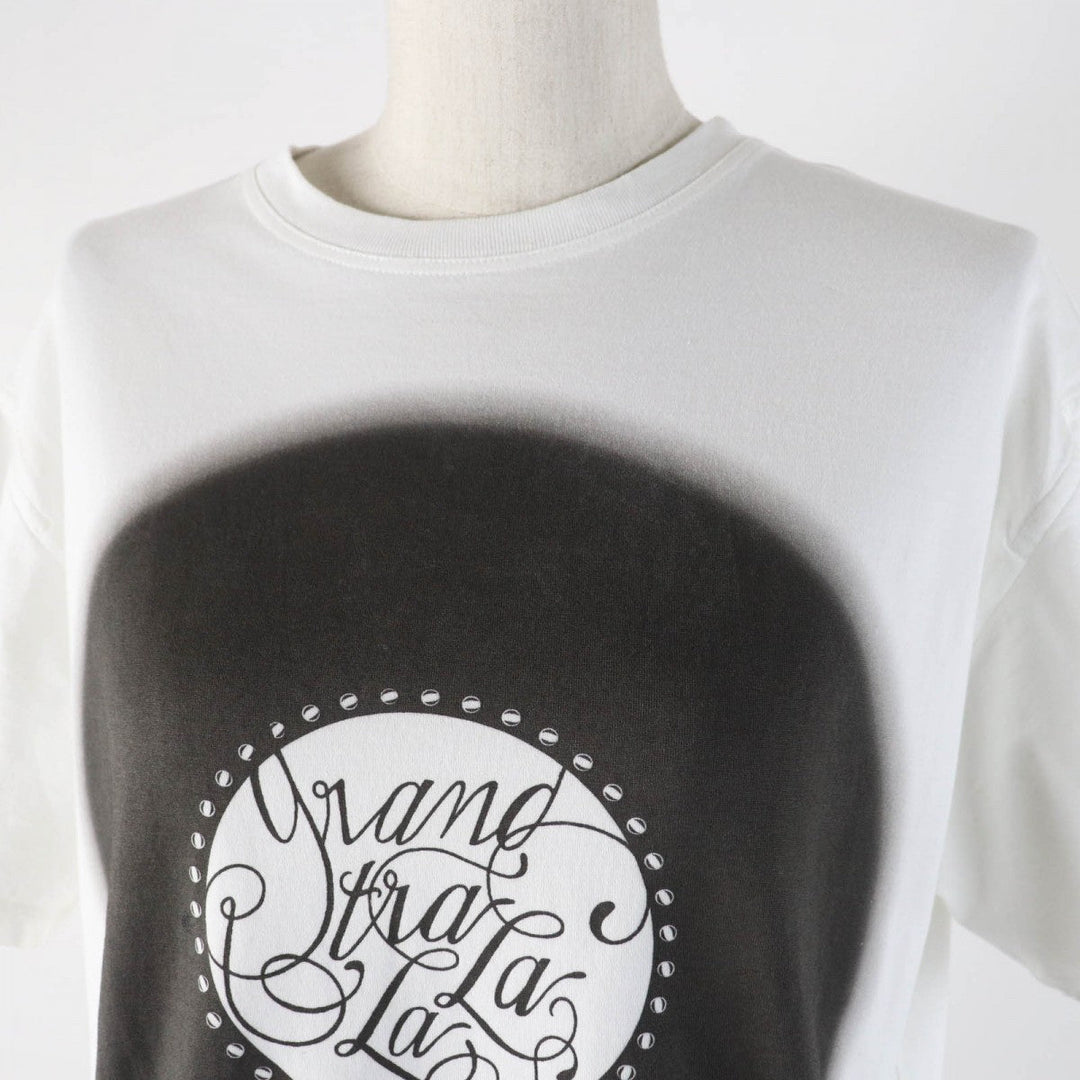 HERMES Short sleeve T-shirt 2E4618DU Main: 100% cotton White black Grand Tralala Women 38 Used Authentic