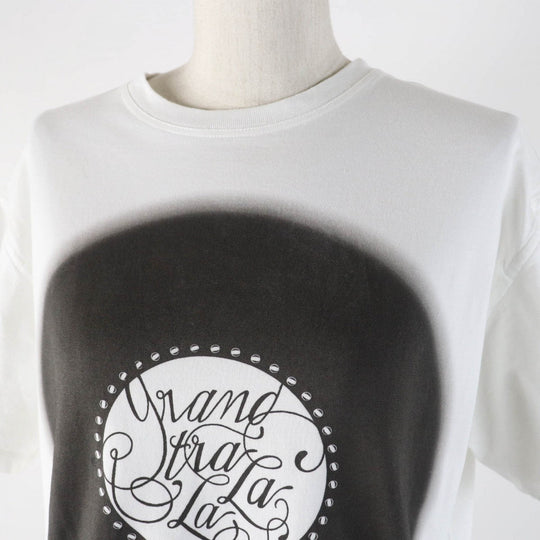 HERMES Short sleeve T-shirt 2E4618DU Main: 100% cotton White black Grand Tralala Women 38 Used Authentic