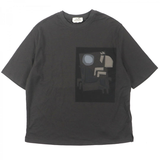 HERMES Short sleeve T-shirt cotton Charcoal gray VELKY LOV Velky Love Emboss Anyo M