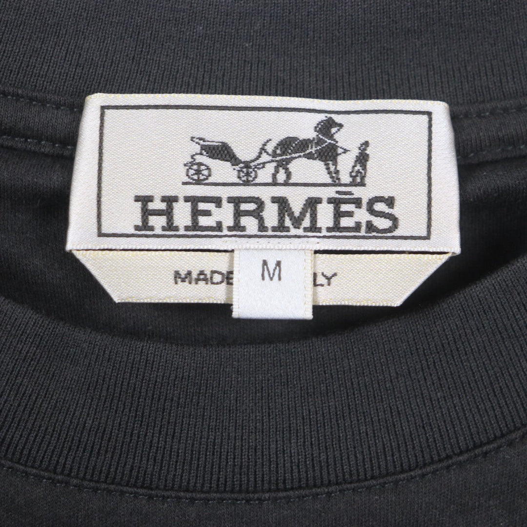 HERMES Short sleeve T-shirt cotton Charcoal gray VELKY LOV Velky Love Emboss Anyo M