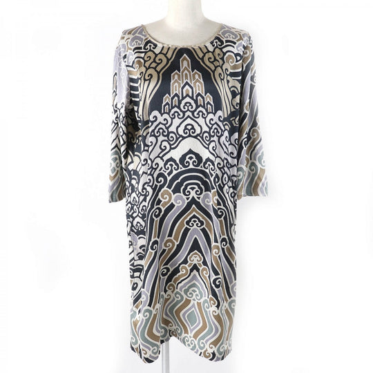 LEONARD FASHION one piece silk gray navy beige 42