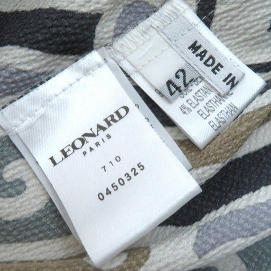 LEONARD FASHION one piece silk gray navy beige 42