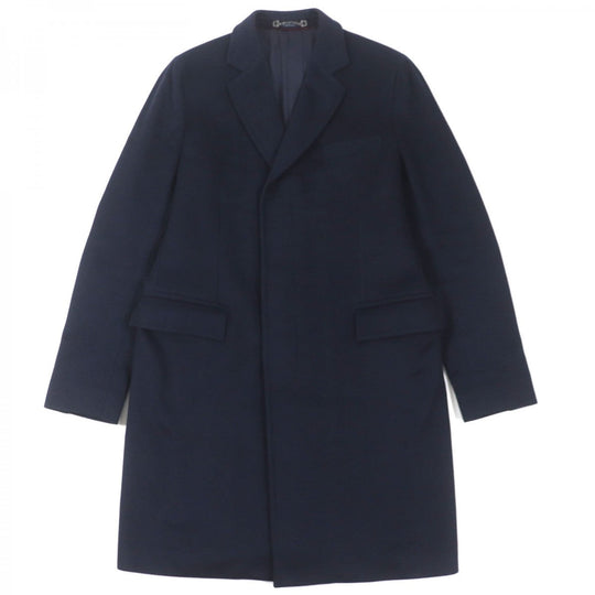 GUCCI Chester coat 353007 Outer: 95% cashmere, Outer: 5% wool, Lining: 68% rayon, Lining: 32% silk Navy mens 50 Used Authentic