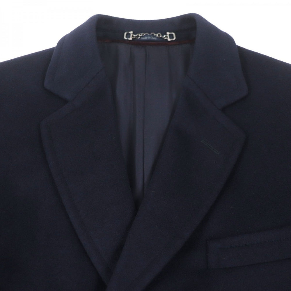 GUCCI Chester coat 353007 Outer: 95% cashmere, Outer: 5% wool, Lining: 68% rayon, Lining: 32% silk Navy mens 50 Used Authentic