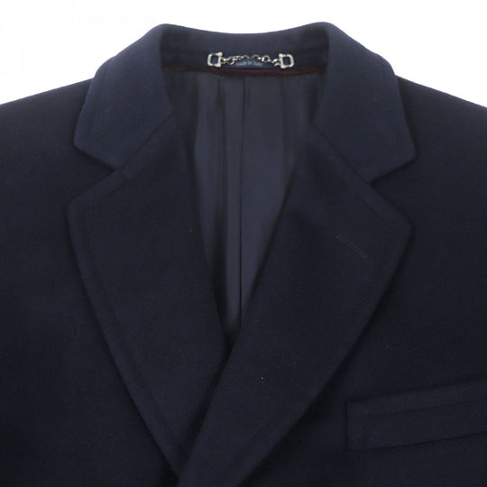 GUCCI Chester coat 353007 Outer: 95% cashmere, Outer: 5% wool, Lining: 68% rayon, Lining: 32% silk Navy mens 50 Used Authentic