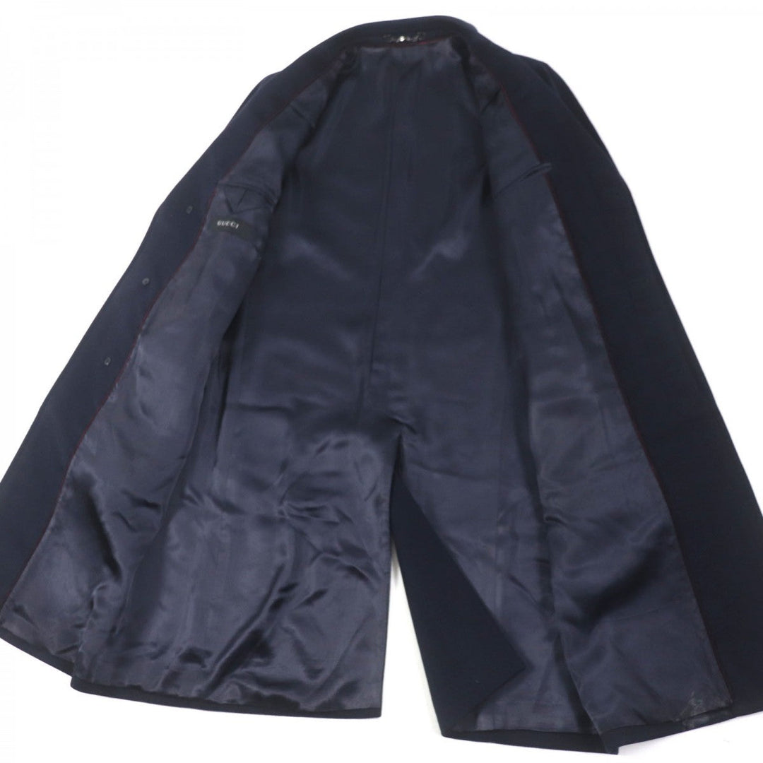 GUCCI Chester coat 353007 Outer: 95% cashmere, Outer: 5% wool, Lining: 68% rayon, Lining: 32% silk Navy mens 50 Used Authentic