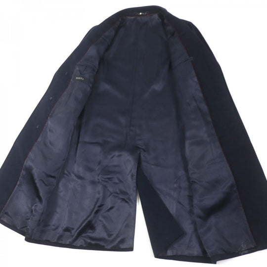 GUCCI Chester coat 353007 Outer: 95% cashmere, Outer: 5% wool, Lining: 68% rayon, Lining: 32% silk Navy mens 50 Used Authentic