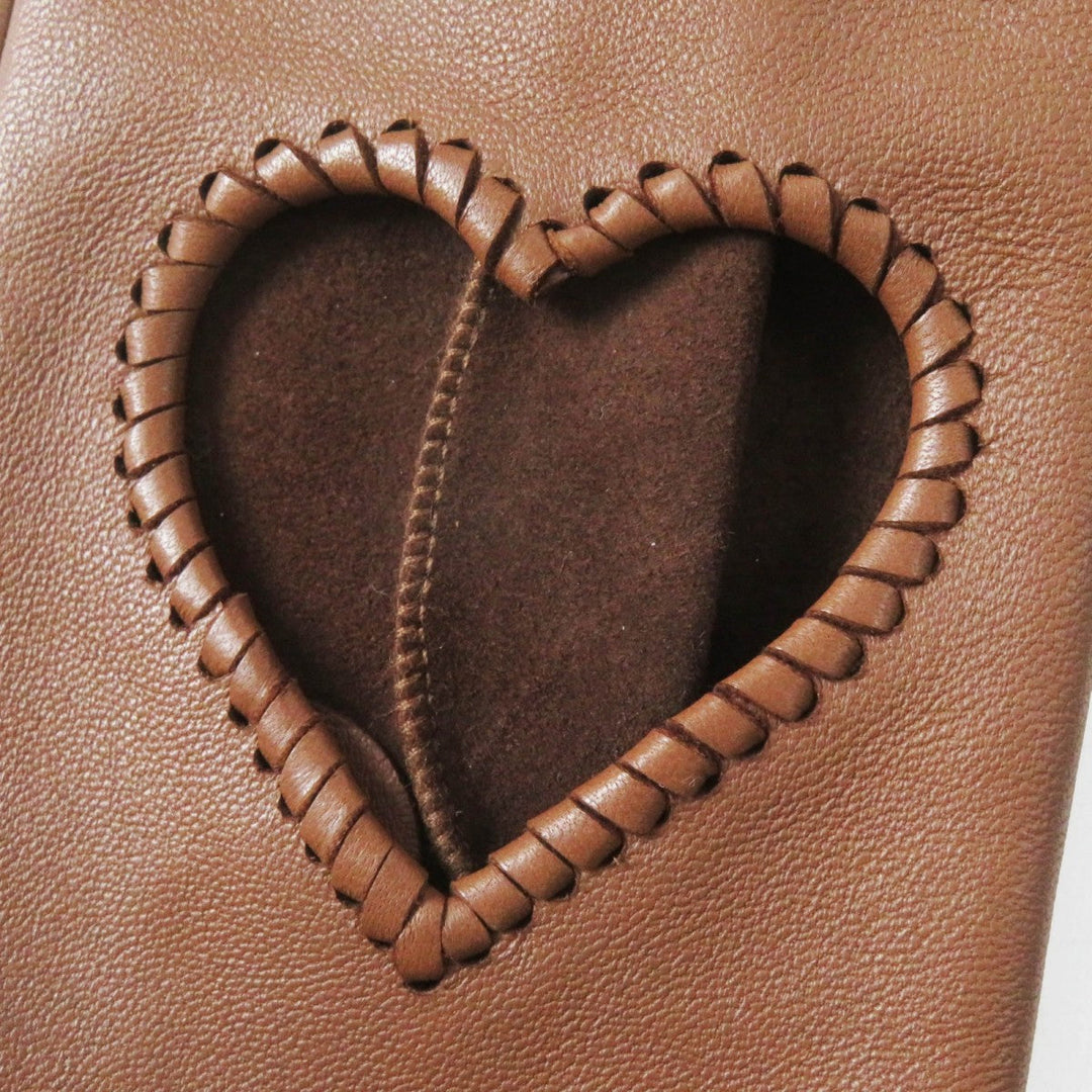 HERMES gloves Main: Lamb leather Brown Crude cell Women 7 Used Authentic