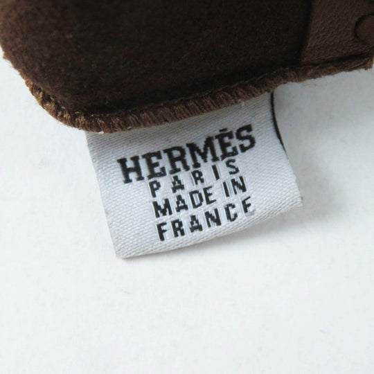 HERMES gloves Main: Lamb leather Brown Crude cell Women 7 Used Authentic