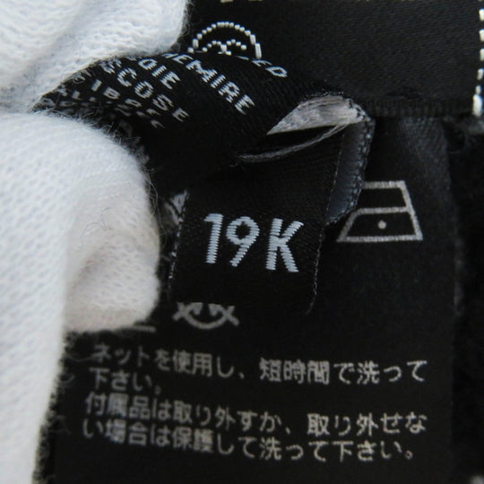CHANEL Knit cap 19K cashmere Black gray white