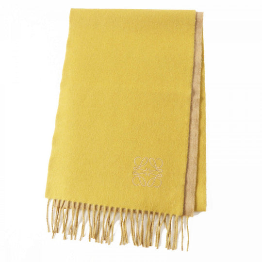 LOEWE Scarf Main: 90% wool, Main: 10% cashmere Mustard Beige Women Used Authentic