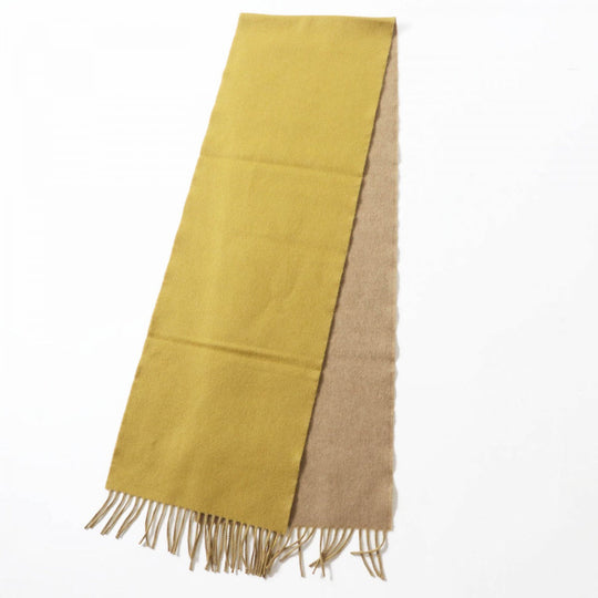 LOEWE Scarf Main: 90% wool, Main: 10% cashmere Mustard Beige Women Used Authentic