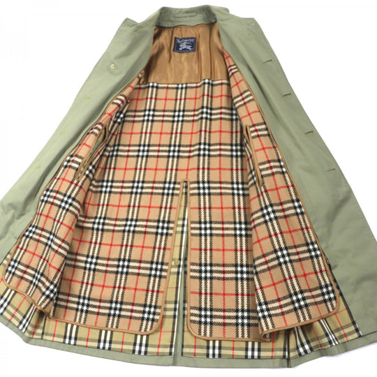 BURBERRY Stainless collar coat Outer: 100% cotton, Lining: cotton, Sleeve lining: rayon, Liner: 100% wool, Part: rayon khaki mens L Used Authentic