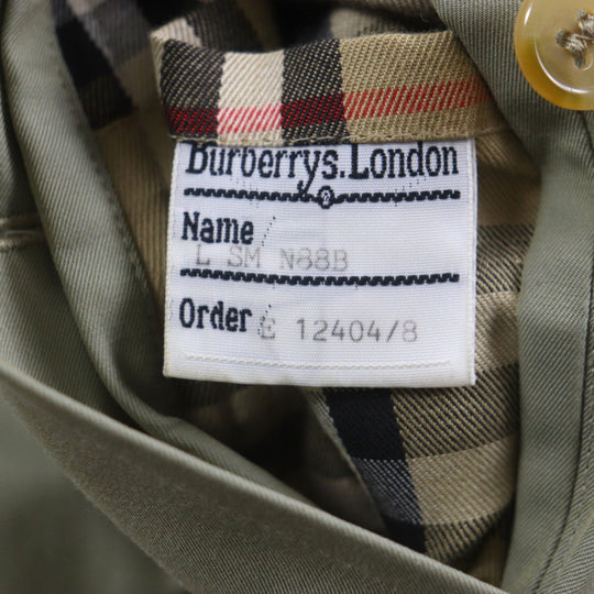 BURBERRY Stainless collar coat Outer: 100% cotton, Lining: cotton, Sleeve lining: rayon, Liner: 100% wool, Part: rayon khaki mens L Used Authentic