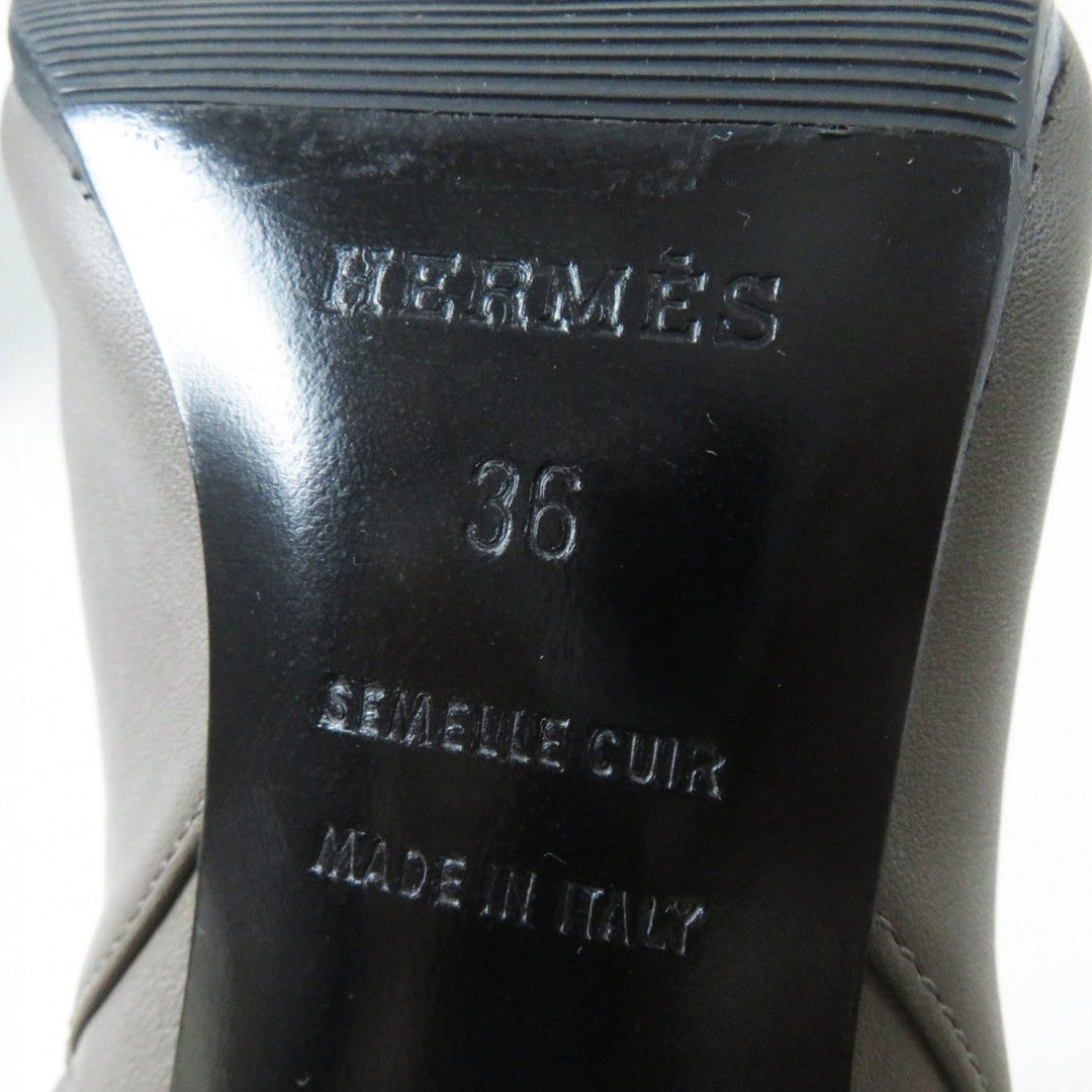 HERMES short boots Main: Leather Ethane Jews Women 36 Used Authentic