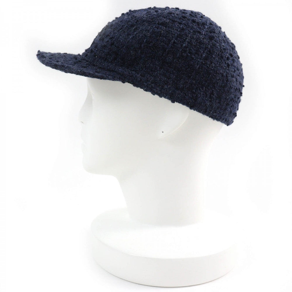 CHANEL cap 22B AA8562 Outer material: 70% wool, Outer material: 17% acrylic, Outer material: 6% cotton, Outer material: 6% rayon, Outer material: 1% nylon Navy Women M Used Authentic