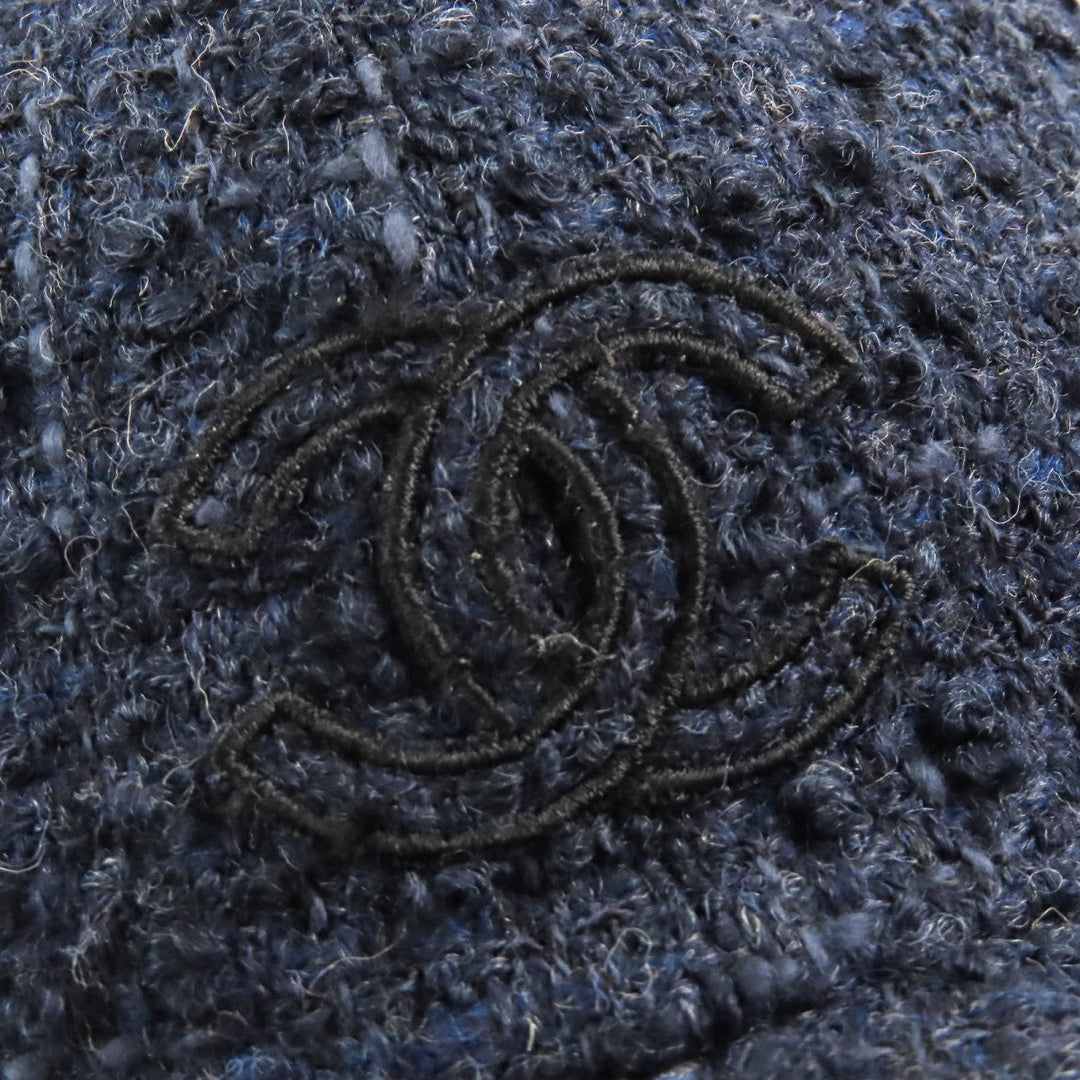 CHANEL cap 22B AA8562 Outer material: 70% wool, Outer material: 17% acrylic, Outer material: 6% cotton, Outer material: 6% rayon, Outer material: 1% nylon Navy Women M Used Authentic
