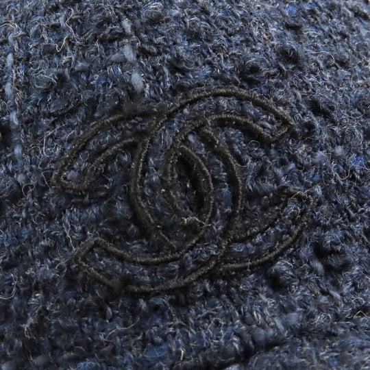 CHANEL cap 22B AA8562 Outer material: 70% wool, Outer material: 17% acrylic, Outer material: 6% cotton, Outer material: 6% rayon, Outer material: 1% nylon Navy Women M Used Authentic