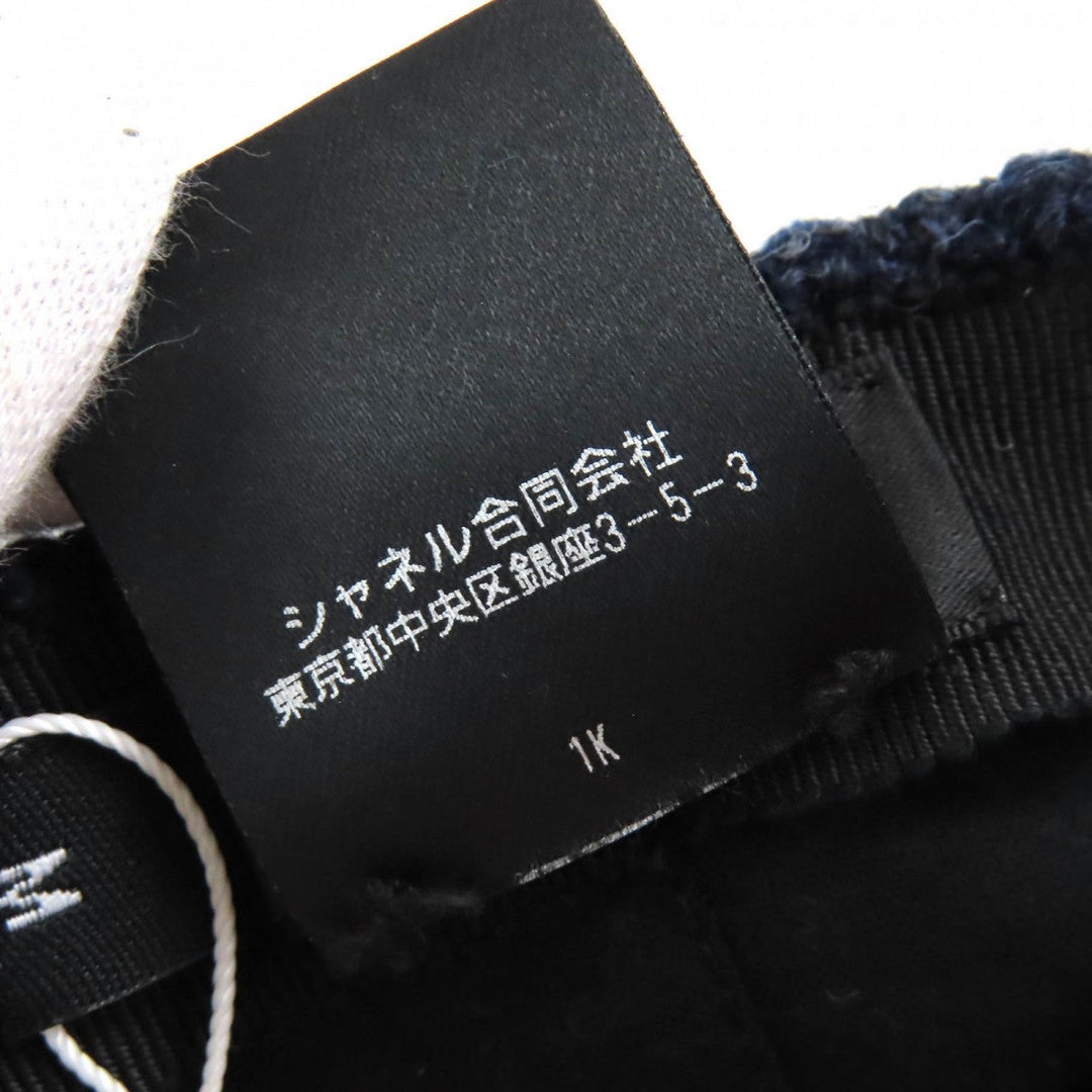 CHANEL cap 22B AA8562 Outer material: 70% wool, Outer material: 17% acrylic, Outer material: 6% cotton, Outer material: 6% rayon, Outer material: 1% nylon Navy Women M Used Authentic
