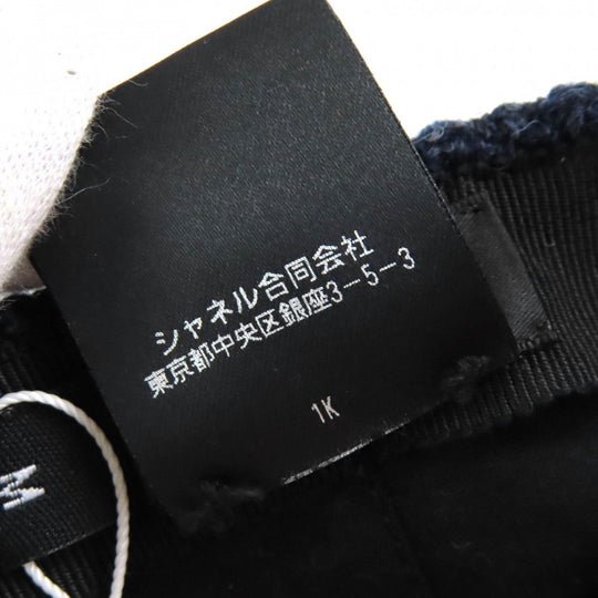 CHANEL cap 22B AA8562 Outer material: 70% wool, Outer material: 17% acrylic, Outer material: 6% cotton, Outer material: 6% rayon, Outer material: 1% nylon Navy Women M Used Authentic