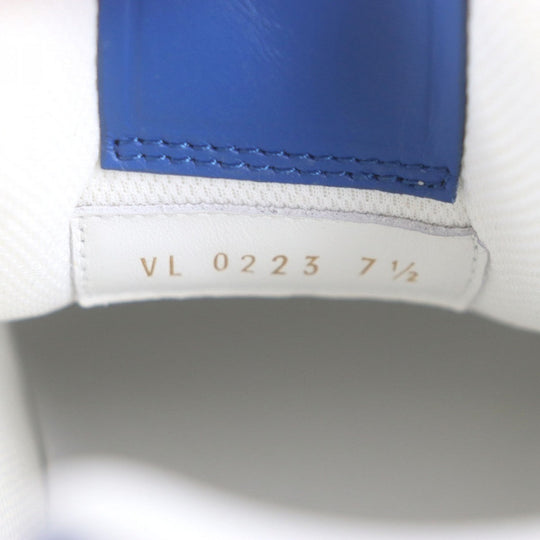 LOUIS VUITTON sneakers 1AANF0 Main: Leather Marine White LV Trainer Line Monogram mens 7.5 Used Authentic