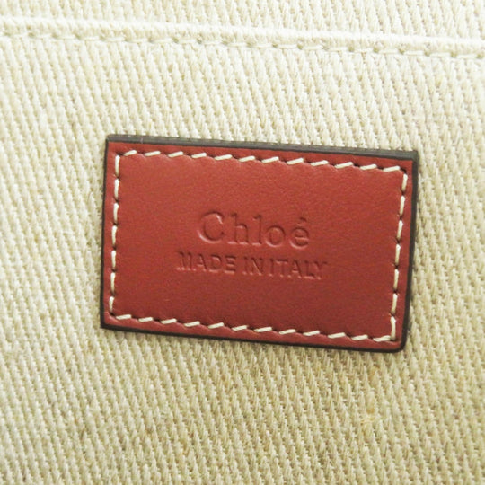 Chloe Tote Bag CHC22AS383I2690U Main: Linen, Part: Calfskin Beige type Woody Medium Women Used Authentic