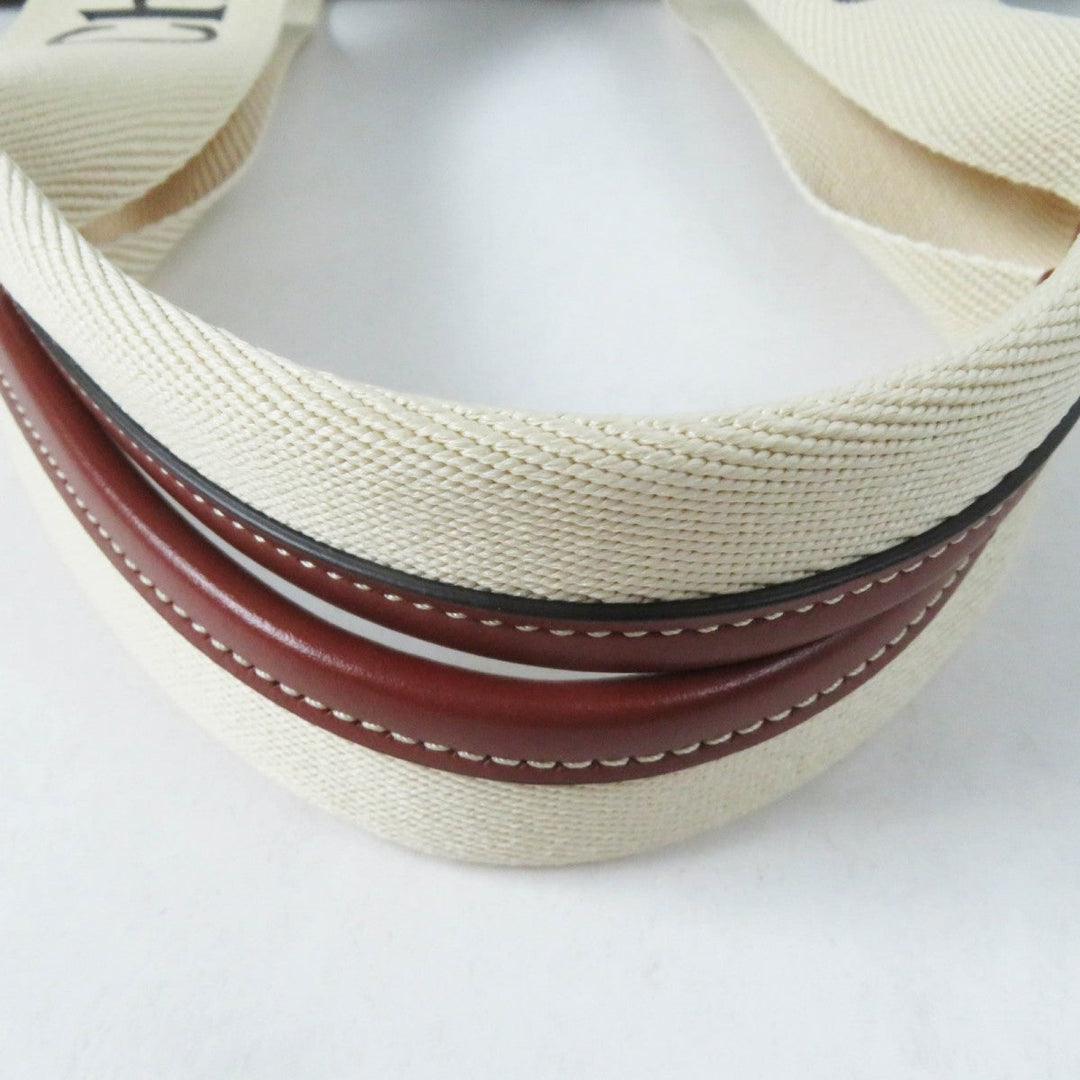 Chloe Tote Bag CHC22AS383I2690U Main: Linen, Part: Calfskin Beige type Woody Medium Women Used Authentic