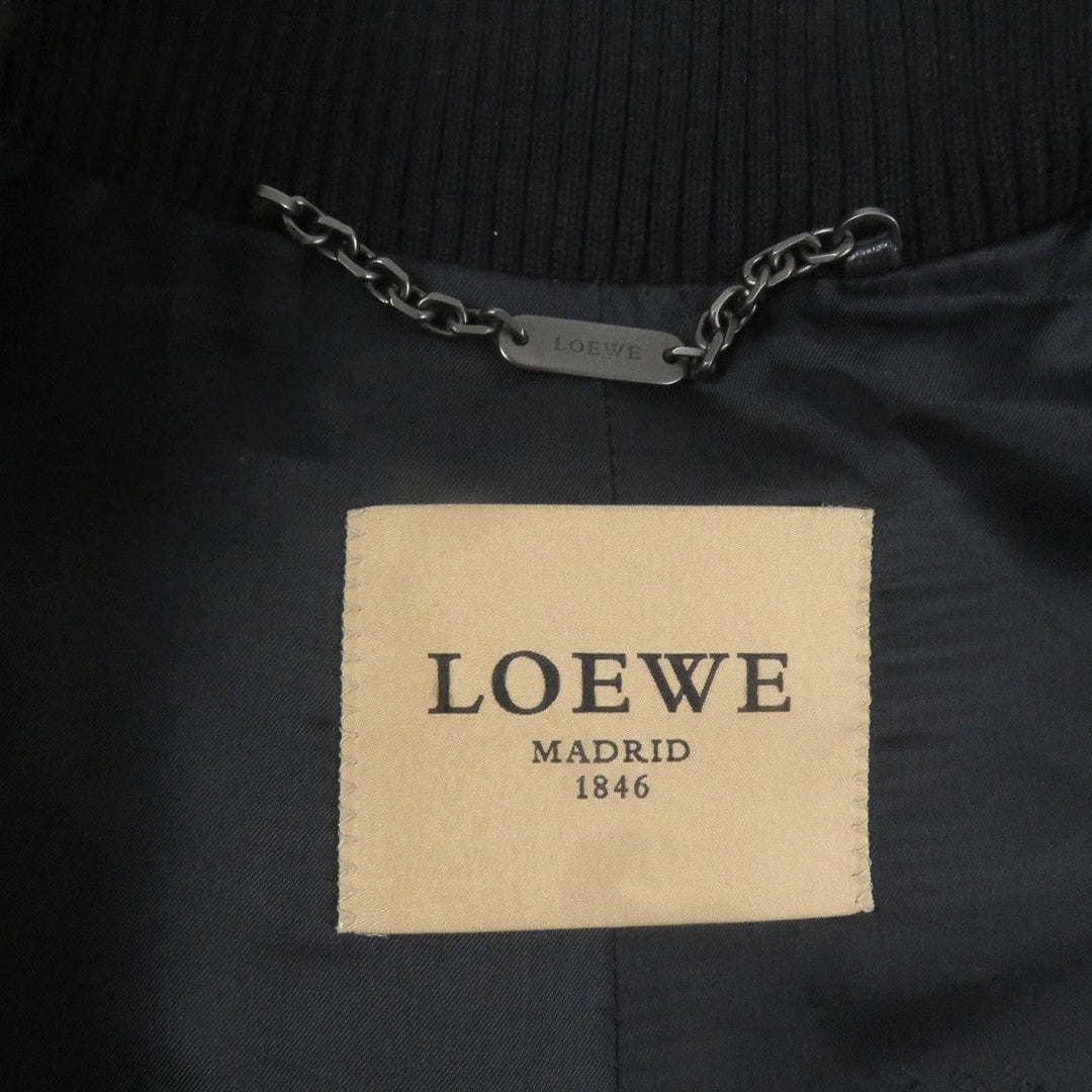 LOEWE Blouson Outer: Cowhide, Lining: 100% Cupra, Part: 95% Cotton, Part: 5% Polyester black mens 54 Used Authentic