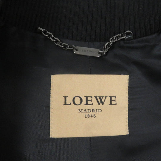 LOEWE Blouson Outer: Cowhide, Lining: 100% Cupra, Part: 95% Cotton, Part: 5% Polyester black mens 54 Used Authentic