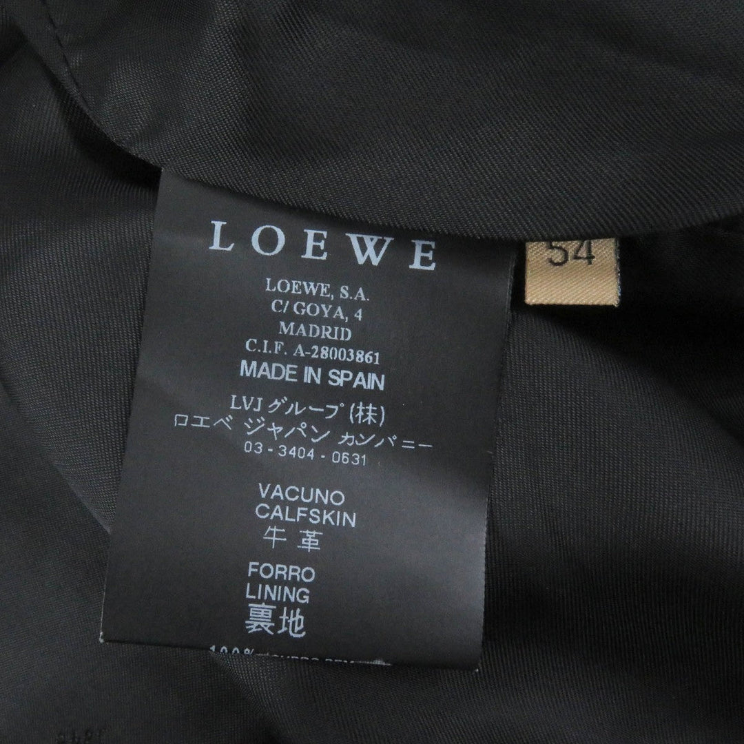 LOEWE Blouson Outer: Cowhide, Lining: 100% Cupra, Part: 95% Cotton, Part: 5% Polyester black mens 54 Used Authentic