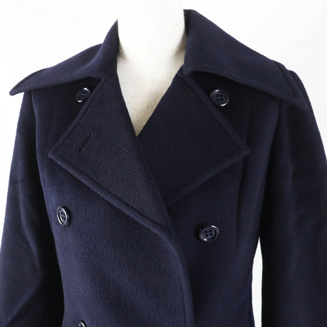 Herno coat Outer: 70% wool, Outer: 30% cashmere, Lining: 100% silk Dark navy Women 40 Used Authentic