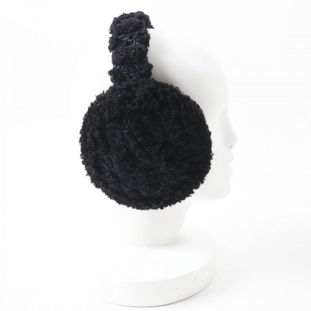 GUCCI Earmuff 645495 517074 Main: Curly eco fur black Women(Unisex) Used Authentic