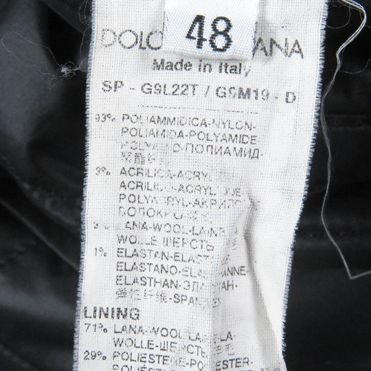 DOLCE&GABBANA Jacket Outer: 93% polyamide (nylon), Outer: 3% acrylic, Outer: 3% wool, Outer: 1% elastane (polyurethane), Lining: 71% wool black mens 48 Used Authentic