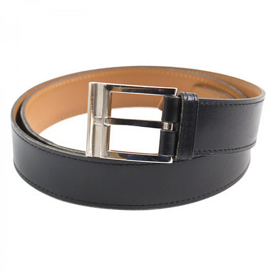 HERMES belt leather black