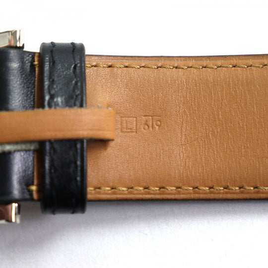 HERMES belt leather black