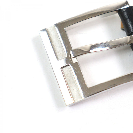 HERMES belt leather black