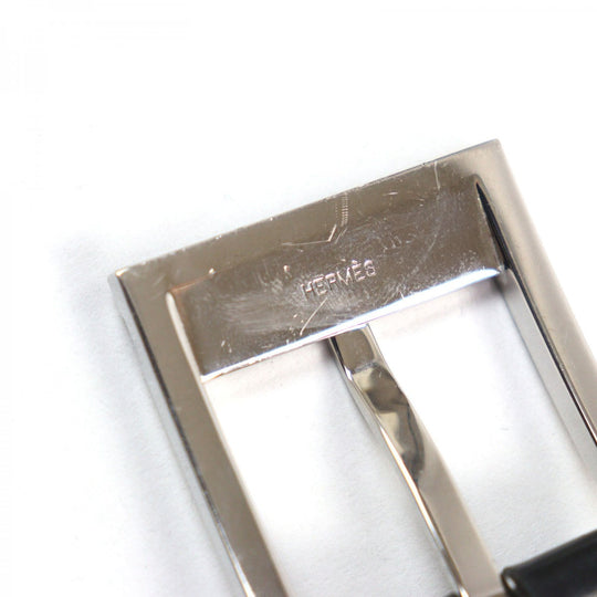 HERMES belt leather black