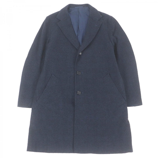 ERRICO FORMICOLA coat Outer: 70% alpaca, Outer: 30% nylon, Lining: 55% cotton, Lining: 45% cupra Navy mens 46 Used Authentic