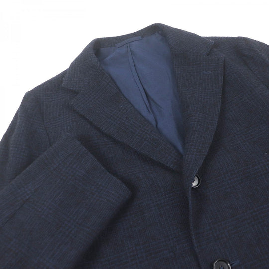 ERRICO FORMICOLA coat Outer: 70% alpaca, Outer: 30% nylon, Lining: 55% cotton, Lining: 45% cupra Navy mens 46 Used Authentic