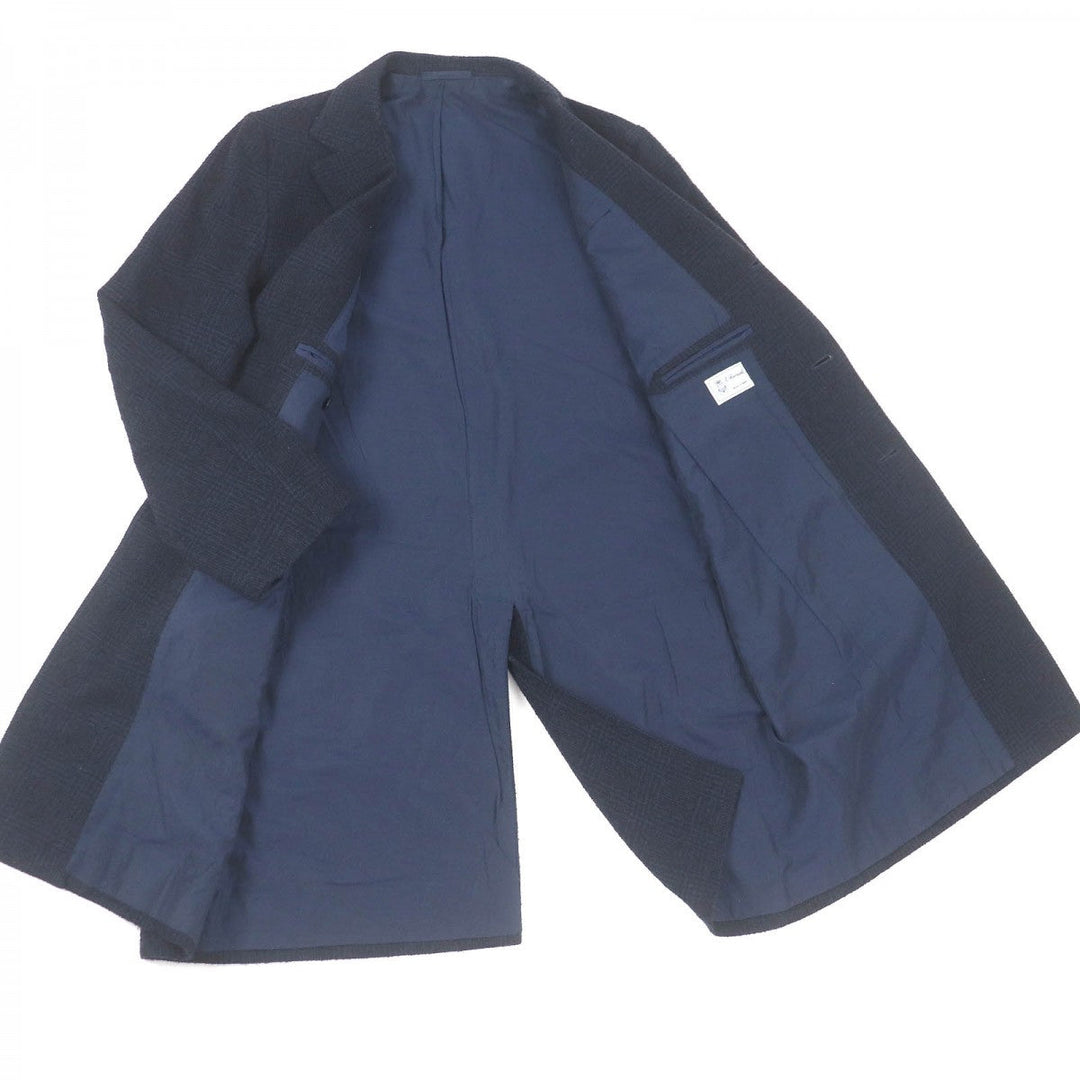 ERRICO FORMICOLA coat Outer: 70% alpaca, Outer: 30% nylon, Lining: 55% cotton, Lining: 45% cupra Navy mens 46 Used Authentic