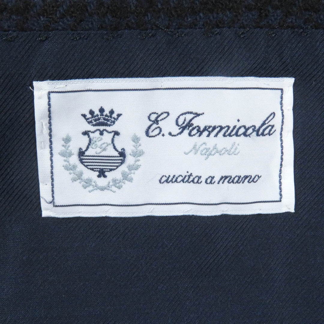 ERRICO FORMICOLA coat Outer: 70% alpaca, Outer: 30% nylon, Lining: 55% cotton, Lining: 45% cupra Navy mens 46 Used Authentic