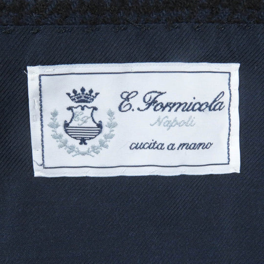 ERRICO FORMICOLA coat Outer: 70% alpaca, Outer: 30% nylon, Lining: 55% cotton, Lining: 45% cupra Navy mens 46 Used Authentic