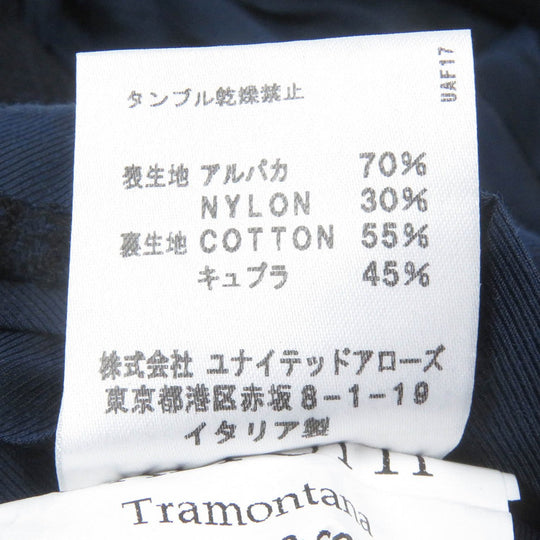 ERRICO FORMICOLA coat Outer: 70% alpaca, Outer: 30% nylon, Lining: 55% cotton, Lining: 45% cupra Navy mens 46 Used Authentic