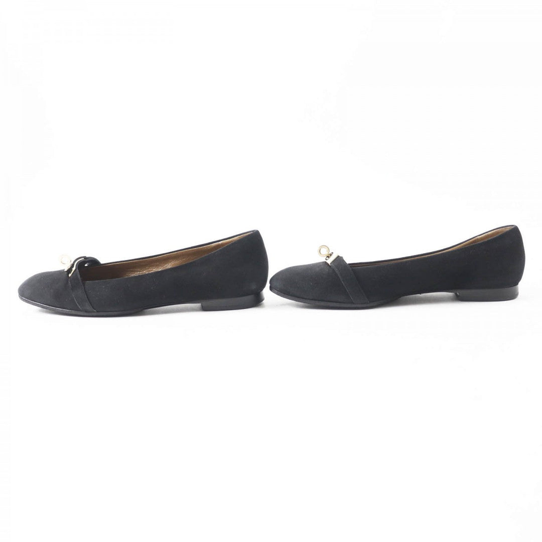 HERMES pumps 36H 202101Z Main: Suede leather black bilbao Women 36.5 Used Authentic