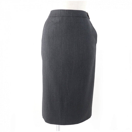 HERMES Tight Skirt Main: 100% virgin wool, Lining: 100% silk Dark gray Women 36 Used Authentic
