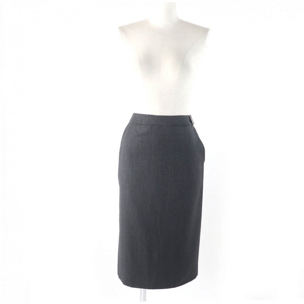 HERMES Tight Skirt Main: 100% virgin wool, Lining: 100% silk Dark gray Women 36 Used Authentic