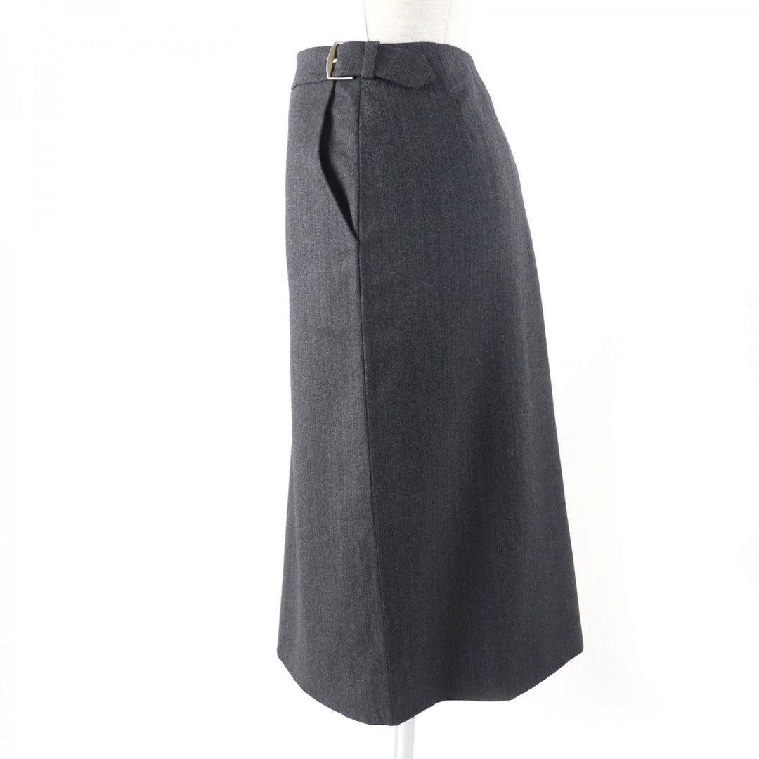 HERMES Tight Skirt Main: 100% virgin wool, Lining: 100% silk Dark gray Women 36 Used Authentic