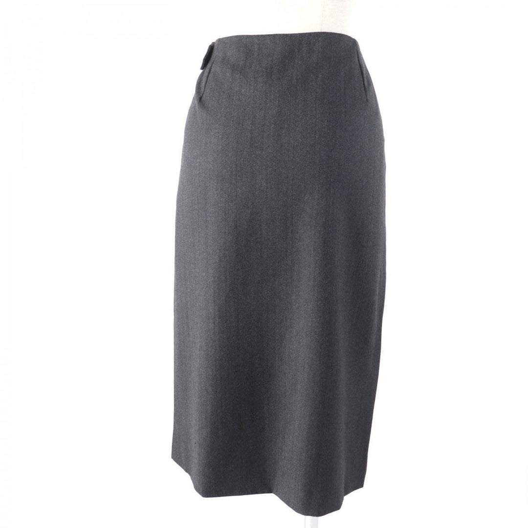 HERMES Tight Skirt Main: 100% virgin wool, Lining: 100% silk Dark gray Women 36 Used Authentic