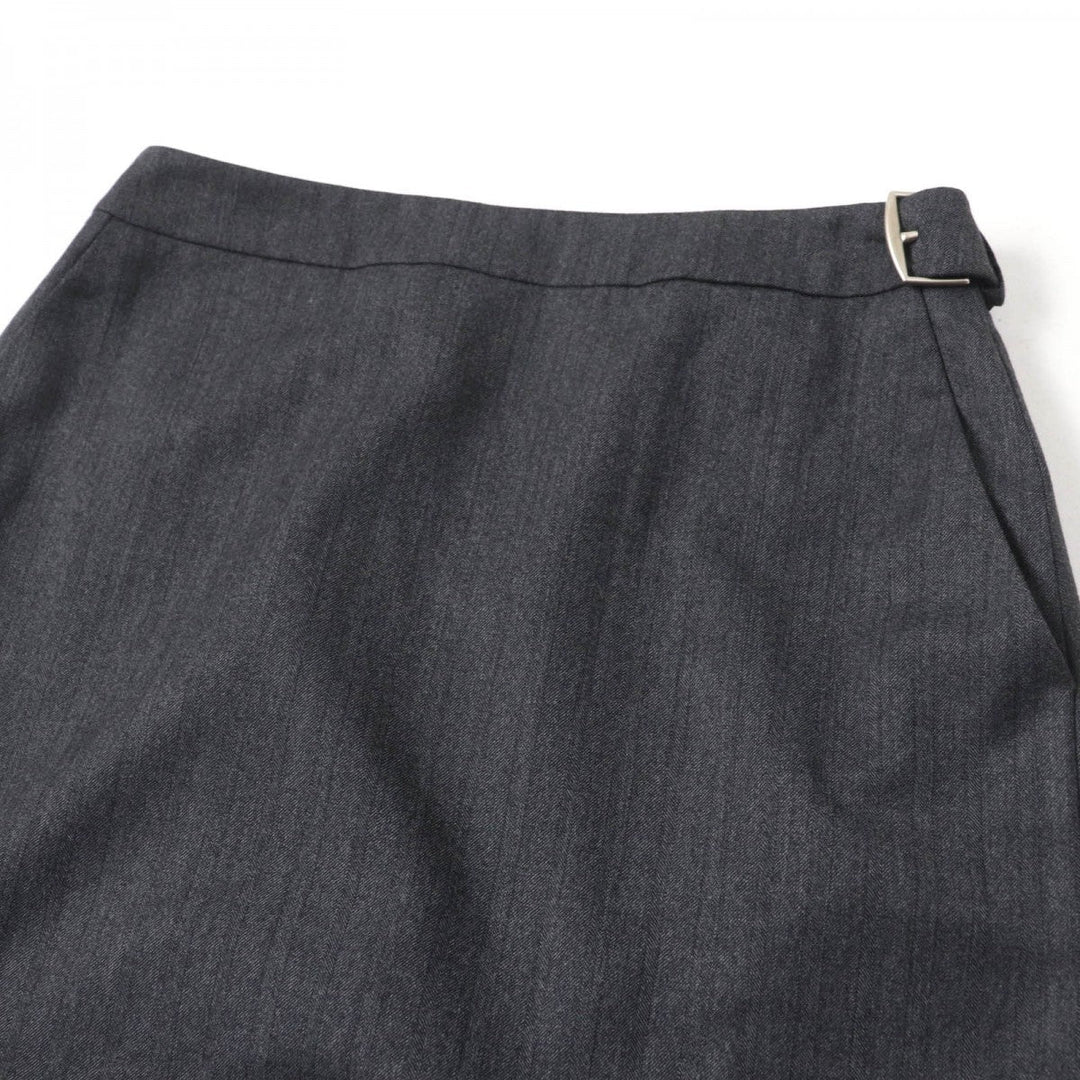 HERMES Tight Skirt Main: 100% virgin wool, Lining: 100% silk Dark gray Women 36 Used Authentic